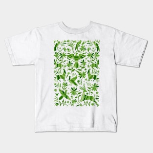 Mexican Otomí Design in Green Kids T-Shirt